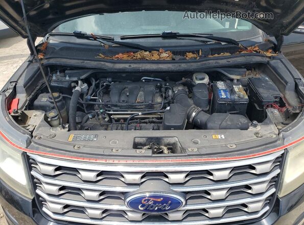 1FM5K8D85HGA42046 2017 FORD EXPLORER Black ძრავის განყოფილების ხედი