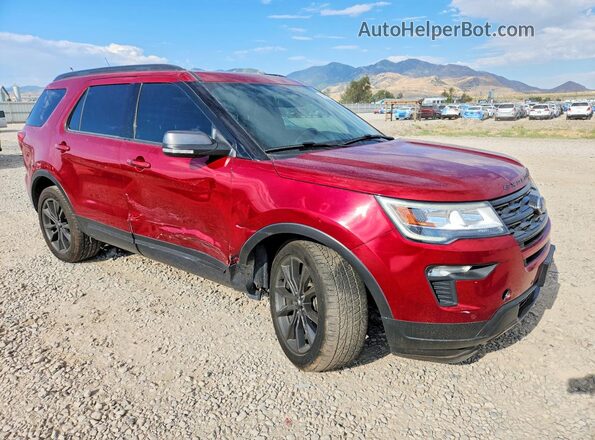 1FM5K8D85JGC05896 2018 FORD EXPLORER Темно-бордовый Передняя правая четверть