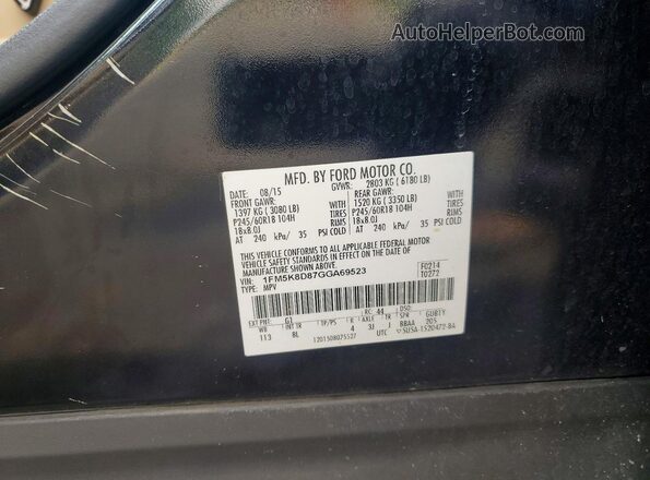 1FM5K8D87GGA69523 2016 FORD EXPLORER Black VIN կոդի պիտակի տեսք