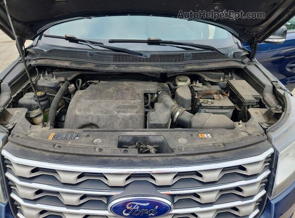 1FM5K8D88GGA31458 2016 FORD EXPLORER Blue ძრავის განყოფილების ხედი