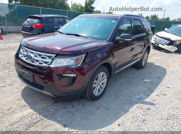 1FM5K8D88KGA86694 2019 FORD EXPLORER Maroon Առջևի ձախ երեք քառորդ տեսարան