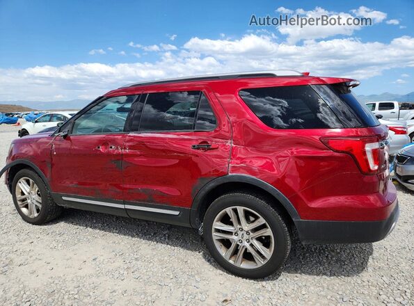 1FM5K8D89GGD14659 2016 FORD EXPLORER Red Rear left