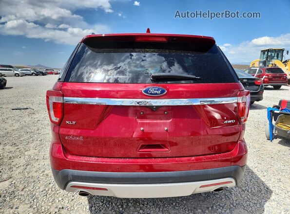 1FM5K8D89GGD14659 2016 FORD EXPLORER Red Rear view