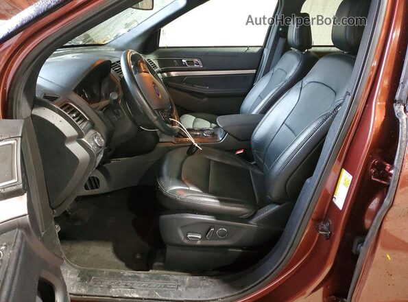 1FM5K8D89JGA77985 2018 FORD EXPLORER Brown წინა სალონის ხედი