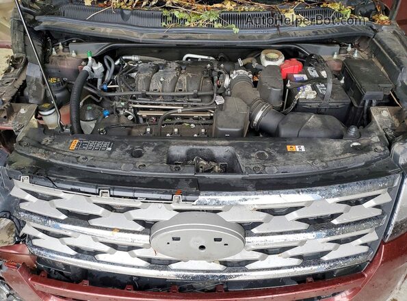 1FM5K8D89JGA77985 2018 FORD EXPLORER Brown ძრავის განყოფილების ხედი