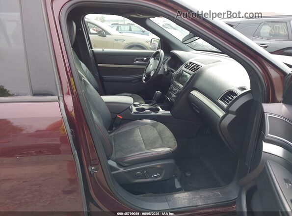 1FM5K8D8XJGA91460 2018 FORD EXPLORER Burgundy Widok wnętrza z przodu