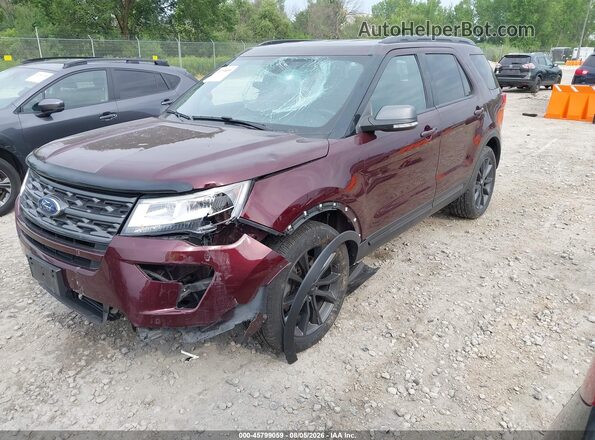 1FM5K8D8XJGA91460 2018 FORD EXPLORER Burgundy Przód lewy