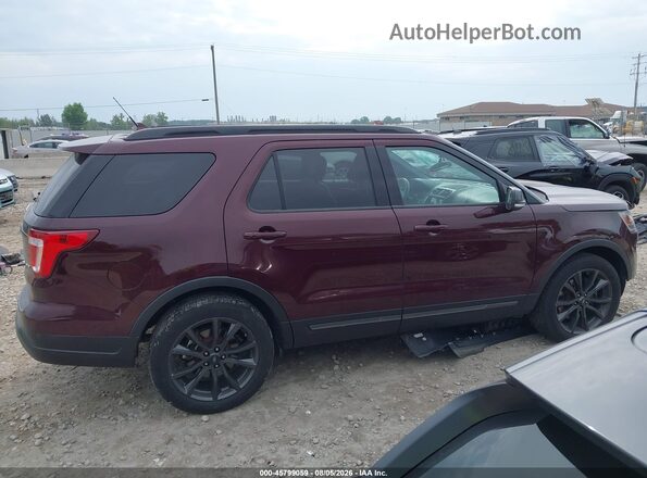 1FM5K8D8XJGA91460 2018 FORD EXPLORER Burgundy Widok wnętrza 360 stopni