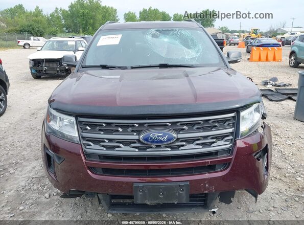1FM5K8D8XJGA91460 2018 FORD EXPLORER Burgundy Widok wnętrza z tyłu