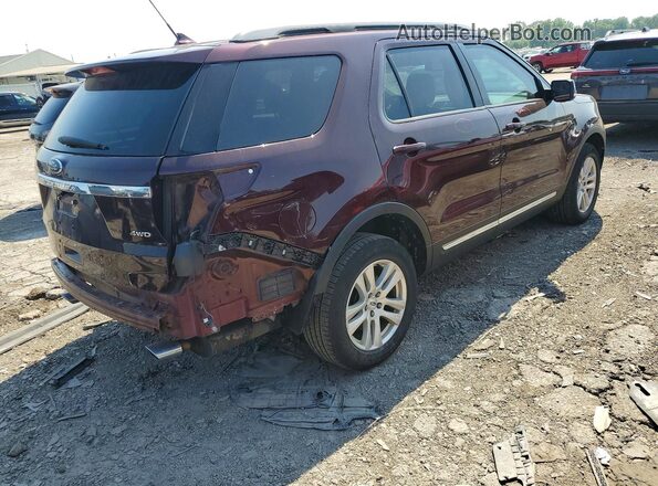 1FM5K8D8XJGC04050 2018 FORD EXPLORER Бордовый Задняя правая четверть