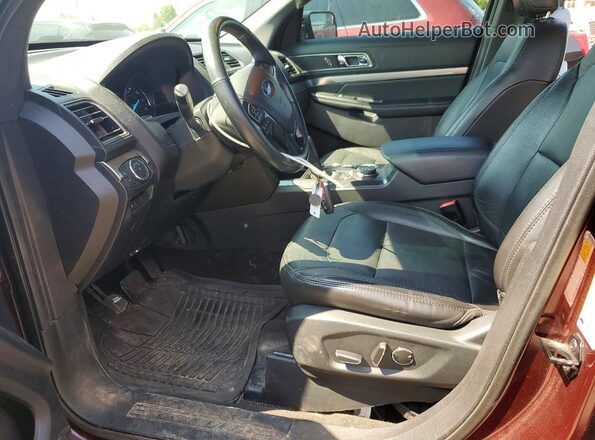 1FM5K8D8XJGC04050 2018 FORD EXPLORER Бордовый Вид салона спереди