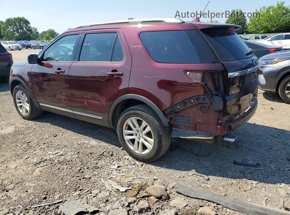 1FM5K8D8XJGC04050 2018 FORD EXPLORER Бордовый Задняя левая четверть