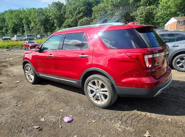 1FM5K8F80GGA54651 2016 FORD EXPLORER Red Trasero izquierdo
