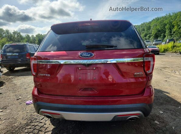 1FM5K8F80GGA54651 2016 FORD EXPLORER Red Vista trasera