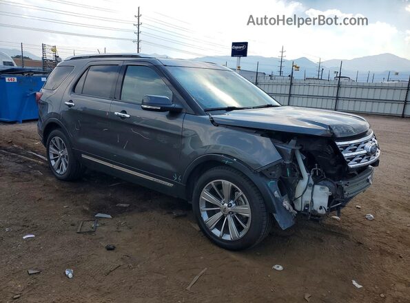 1FM5K8F80JGA27375 2018 FORD EXPLORER Серый Передняя правая четверть