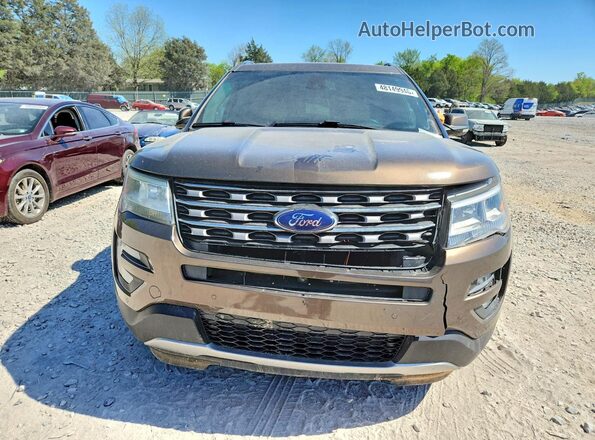 1FM5K8F82GGA42288 2016 FORD EXPLORER Brown Front view