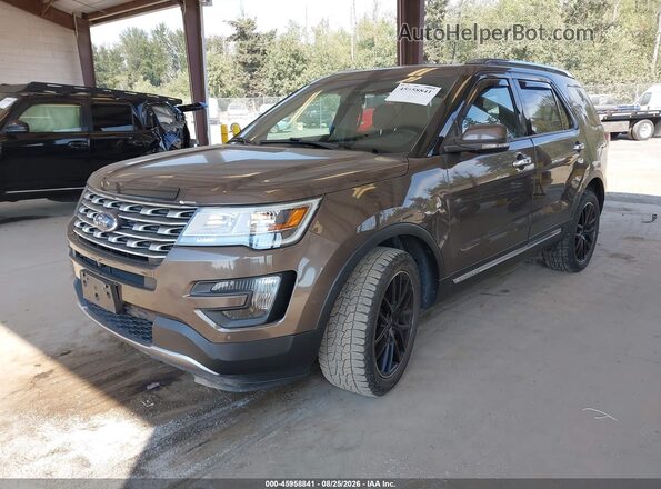 1FM5K8F82GGA73167 2016 FORD EXPLORER Brown Առջևի ձախ երեք քառորդ տեսարան