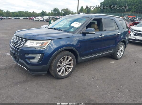 1FM5K8F86GGC19568 2016 FORD EXPLORER Blue Передня ліва чверть