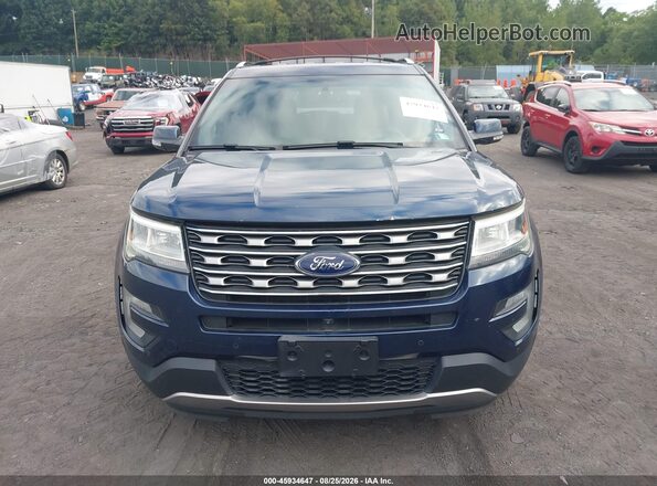 1FM5K8F86GGC19568 2016 FORD EXPLORER Blue Вид щитка приладів