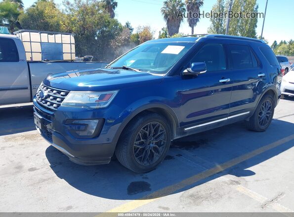 1FM5K8F88GGA70872 2016 FORD EXPLORER Blue Передня ліва чверть