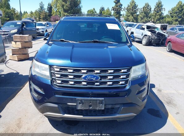 1FM5K8F88GGA70872 2016 FORD EXPLORER Blue Вид задньої частини салону