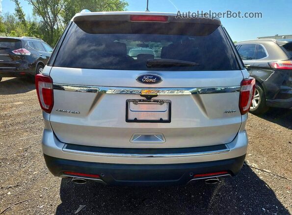 1FM5K8F88JGA85945 2018 FORD EXPLORER Silver Вид ззаду