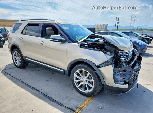 1FM5K8F89HGD88145 2017 FORD EXPLORER Золотой Передняя правая четверть