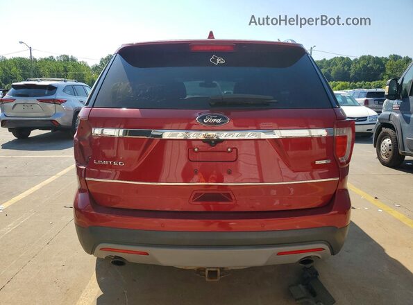 1FM5K8FH9GGD00466 2016 FORD EXPLORER Red Vista trasera