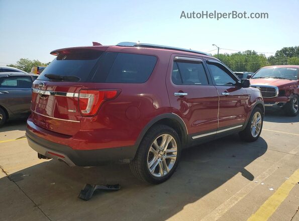 1FM5K8FH9GGD00466 2016 FORD EXPLORER Red Trasero derecho