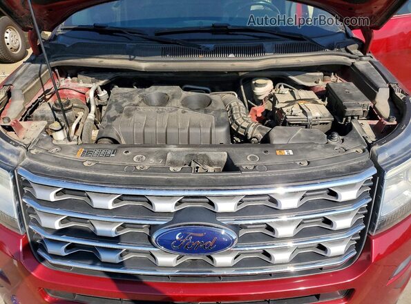 1FM5K8FH9GGD00466 2016 FORD EXPLORER Red Vista del compartimento del motor