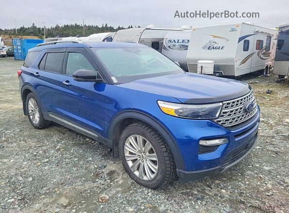 1FM5K8FW7MNA16372 2021 FORD EXPLORER Blue Delantero derecho