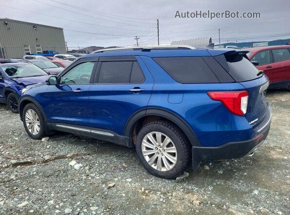 1FM5K8FW7MNA16372 2021 FORD EXPLORER Blue Trasero izquierdo