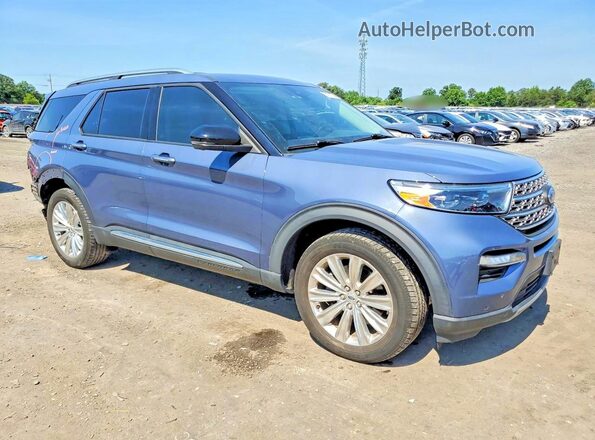 1FM5K8FW9MNA06362 2021 FORD EXPLORER Синий Передняя правая четверть