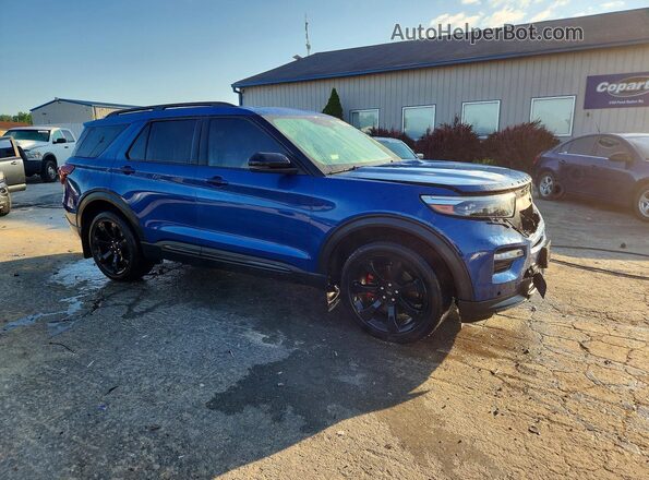 1FM5K8GC4LGA60594 2020 FORD EXPLORER Синий Передняя правая четверть