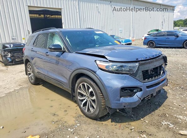 1FM5K8GC4MGA66252 2021 FORD EXPLORER Blue Delantero derecho
