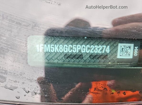 1FM5K8GC5PGC23274 2023 FORD EXPLORER Black Vista de la etiqueta del VIN