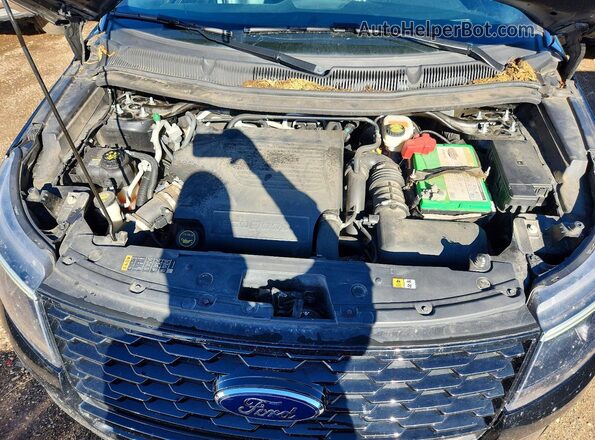1FM5K8GT0JGC04977 2018 FORD EXPLORER Black ძრავის განყოფილების ხედი