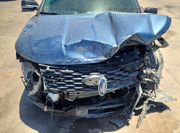 1FM5K8GT0JGC05482 2018 FORD EXPLORER Blue ძრავის განყოფილების ხედი