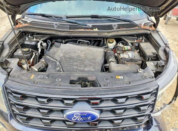 1FM5K8GT4HGA08471 2017 FORD EXPLORER Black ძრავის განყოფილების ხედი