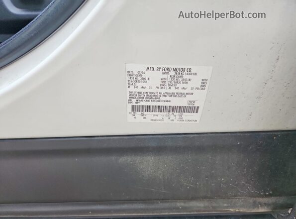 1FM5K8GT5GGD09569 2016 FORD EXPLORER White Engine compartment view