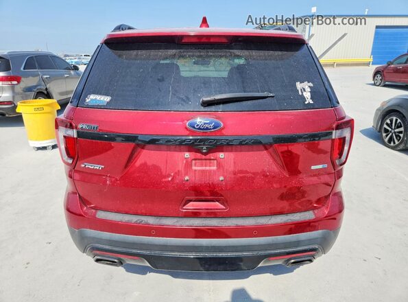 1FM5K8GT6GGA24637 2016 FORD EXPLORER Red უკანა ხედი