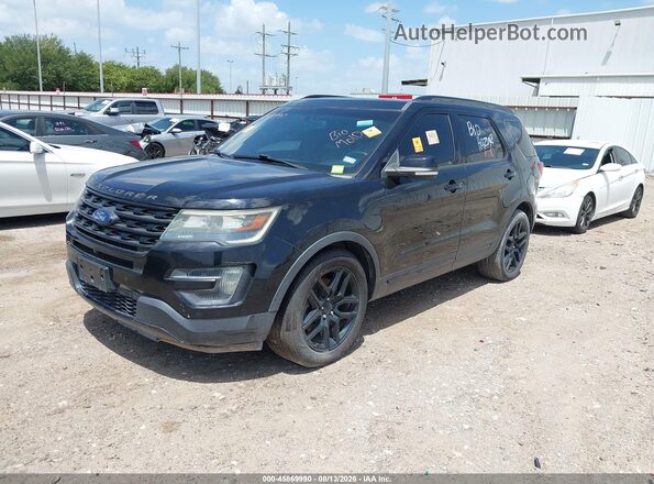 1FM5K8GT9GGA75629 2016 FORD EXPLORER Черный Передняя левая четверть