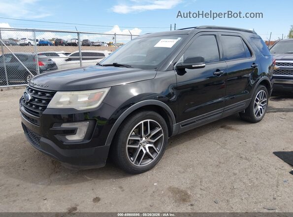 1FM5K8GT9HGD22102 2017 FORD EXPLORER Black წინა მარცხენა ხედი სამი მეოთხედიდან