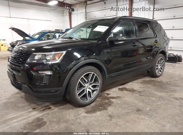 1FM5K8GT9JGC72291 2018 FORD EXPLORER Черный Передняя левая четверть