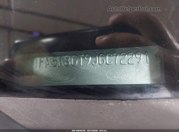 1FM5K8GT9JGC72291 2018 FORD EXPLORER Черный Вид подкапотного пространства