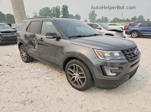 1FM5K8GTXGGD24682 2016 FORD EXPLORER Gray Delantero derecho