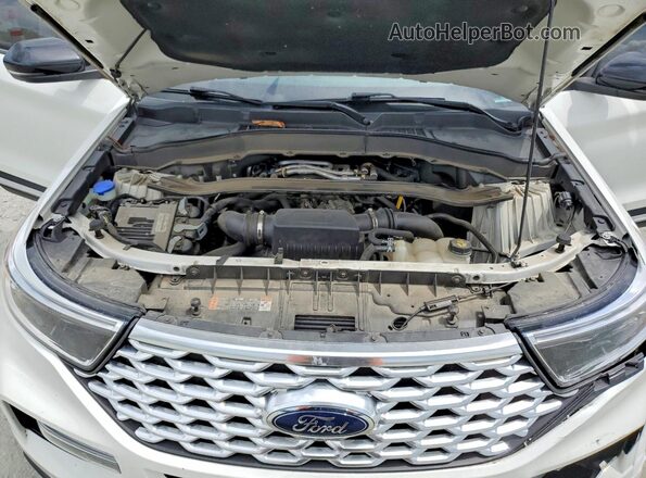 1FM5K8HC3MGC07410 2021 FORD EXPLORER White Widok komory silnika