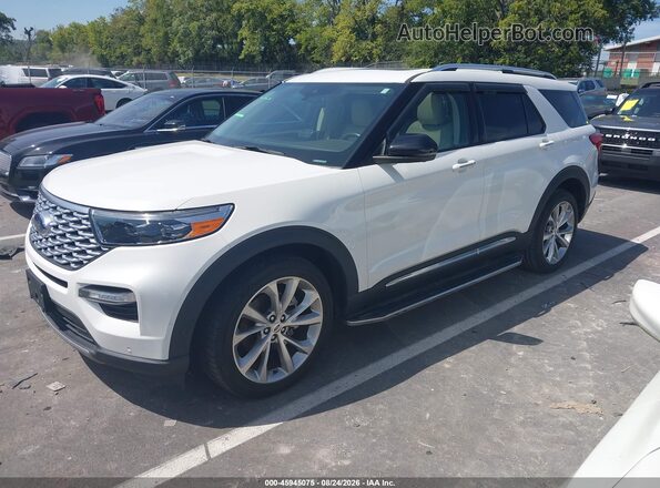 1FM5K8HC6MGA22493 2021 FORD EXPLORER White Vista tres cuartos delantera izquierda