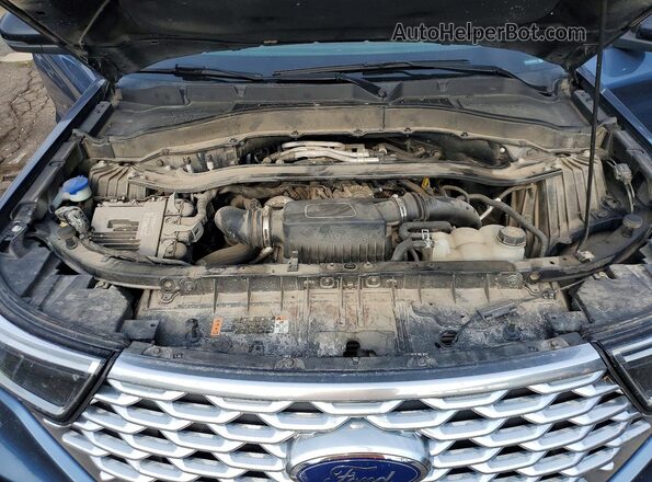 1FM5K8HC8LGC27652 2020 FORD EXPLORER Blue Vista del compartimento del motor