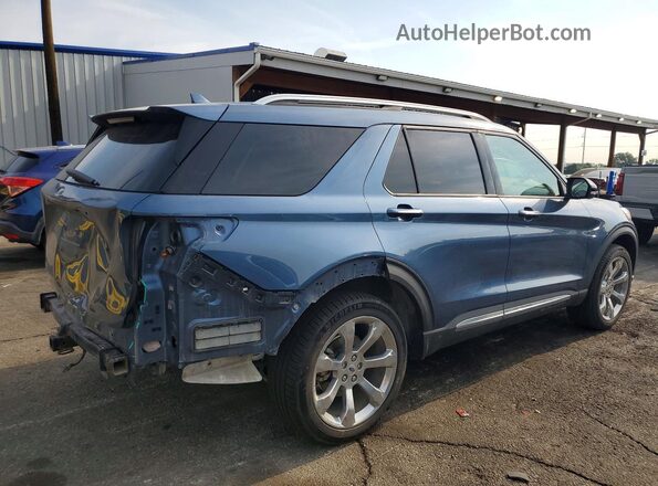 1FM5K8HC8LGC27652 2020 FORD EXPLORER Blue Trasero derecho